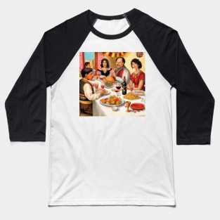 Mexican-American Family Celebrating Thanksgiving Baseball T-Shirt